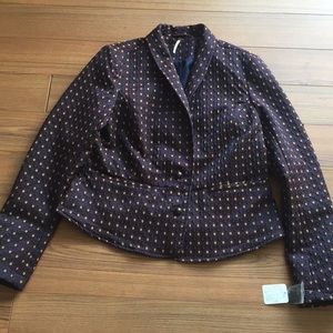 Free People brocade patterned fitted blazer-NWT